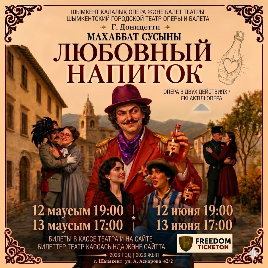 Афиша спектакля «Любовный напиток»